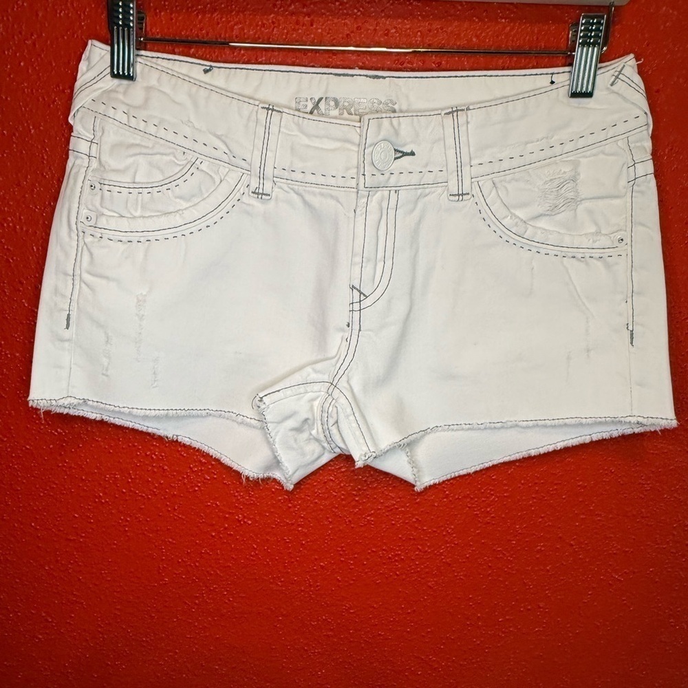 Express Women's White Denim Shorts